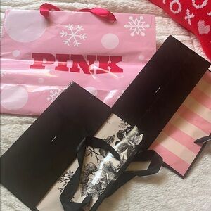 Victoria's Secret Pink and Black Gift Bags